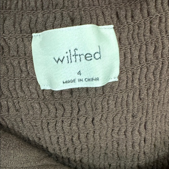 Aritzia Wilfred Novella Long Puff Sleeve Mini Dress Chocolate Mocha Brown size 4 - Picture 14 of 15